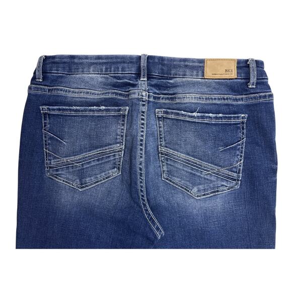 BKE Jeans Blue Payton Universal Fit Mid Rise Straight Whiskered Womens 34X32 - Picture 8 of 11